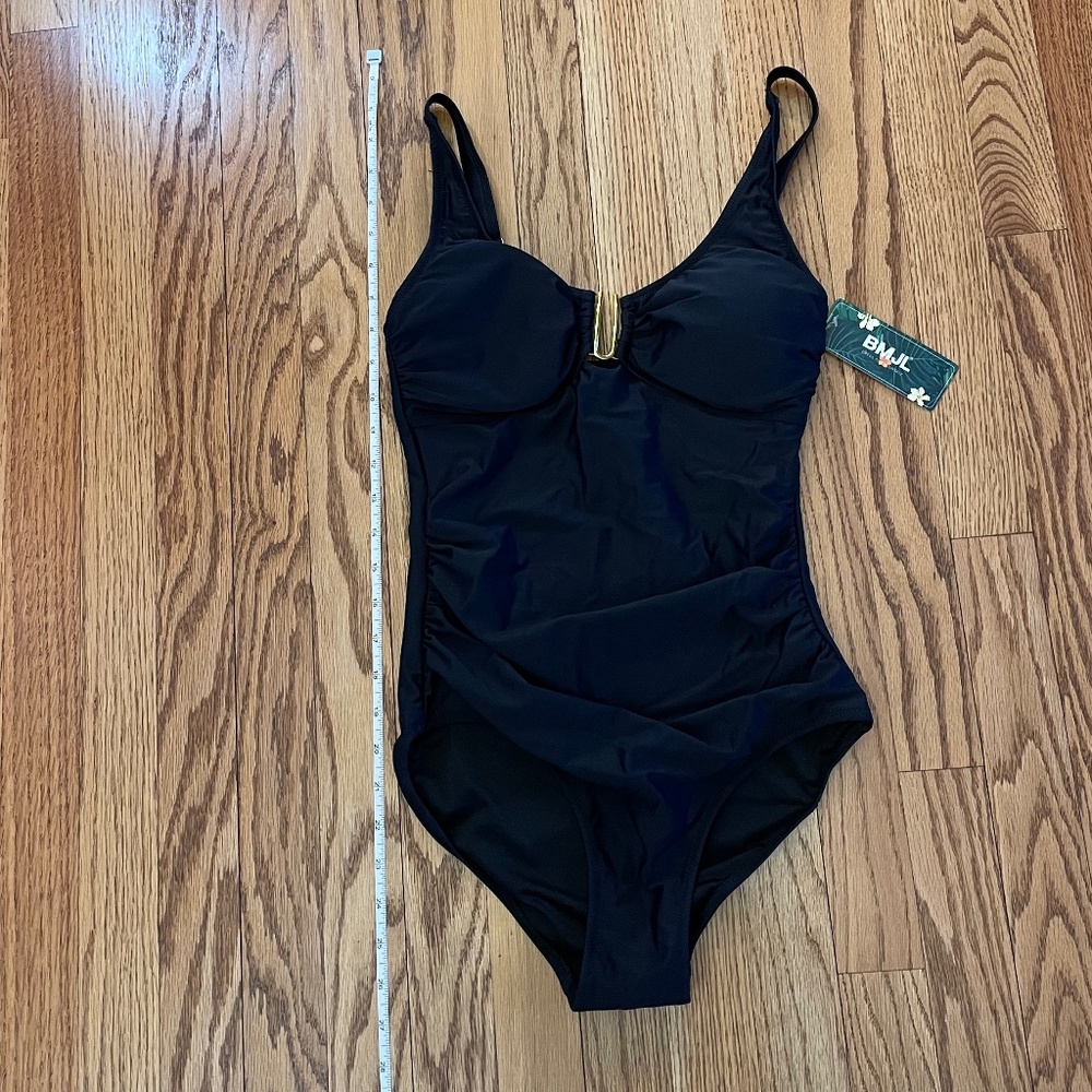 NWT Women's Tummy Control One-Piece size Small Black Swimsuit
